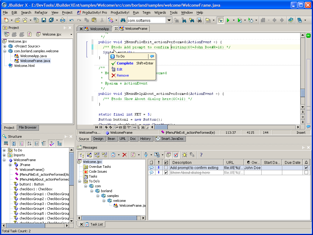 Productivity! Professional for JBuilder 2.0